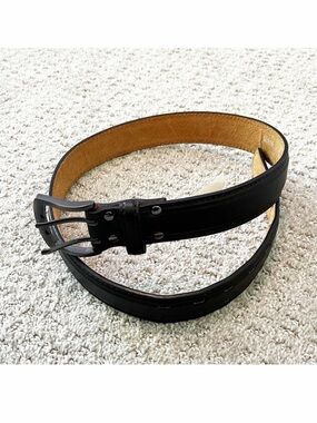 Men's Deep Brown Dress Leather Belt Sz 32 Formal Classic Modern Western Wedding